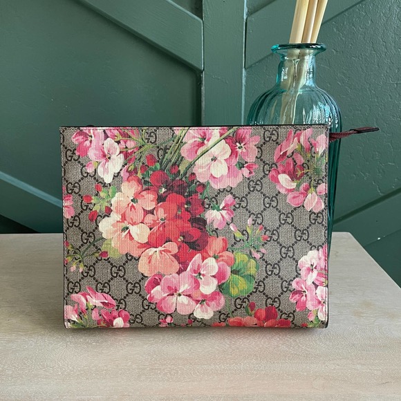 Mint Gucci Supreme Blooms Pink Clutch Bag Cosmetic Pouch - Picture 1 of 10